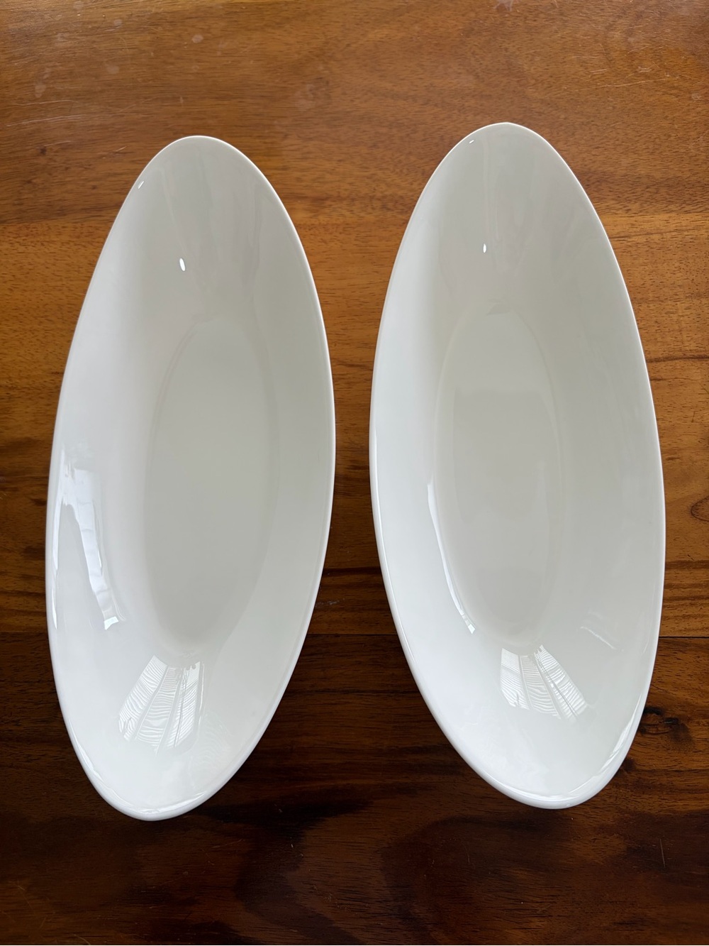 Fortessa by Crate & Barrel -Set of 2 Ceramic Oval Serving Bowls